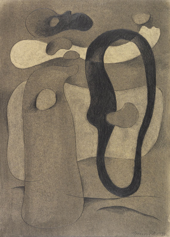 Willi Baumeister - Figur mit dunkler Form