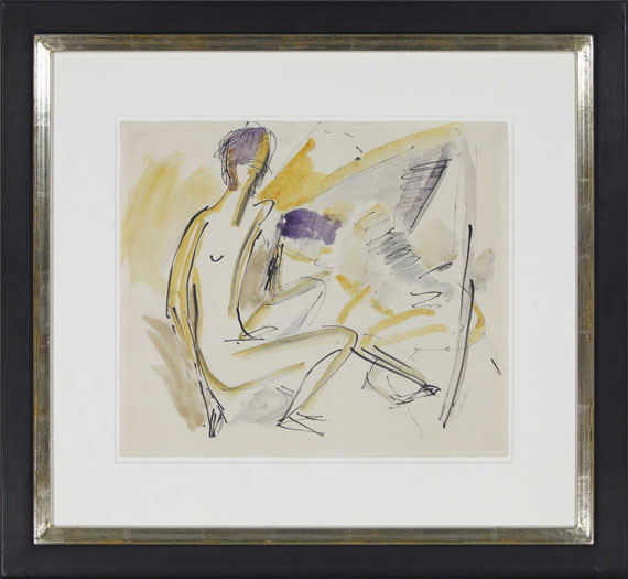 Ernst Ludwig Kirchner - Sitzender und liegender Akt am Strand - Frame image