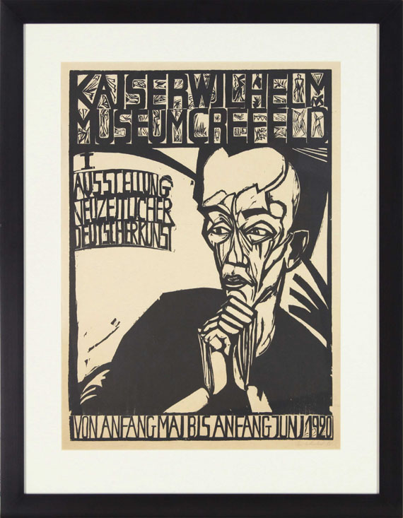 Erich Heckel - Plakat der "I. Ausstellung neuzeitlicher deutscher Kunst", Krefeld - Frame image