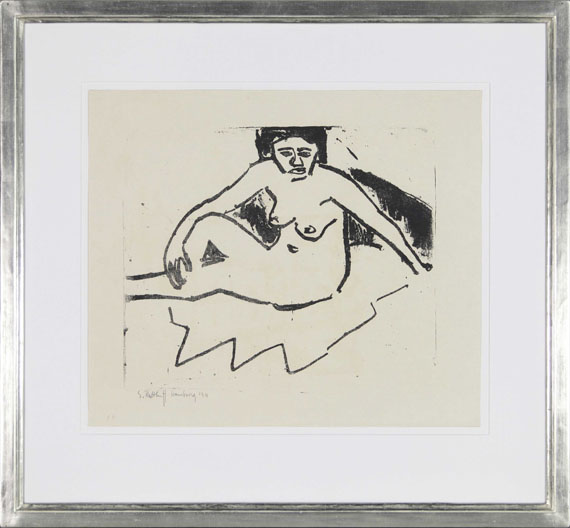 Karl Schmidt-Rottluff - Mädchen auf Decke - Frame image