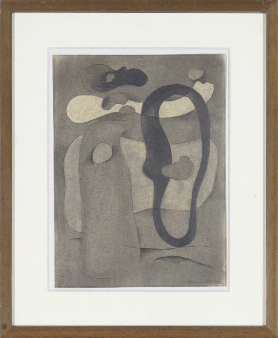 Willi Baumeister - Figur mit dunkler Form - Frame image