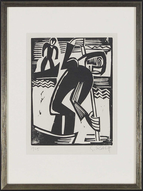 Karl Schmidt-Rottluff - Fischer beim Aalstechen - Frame image