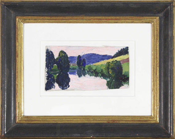 Gabriele Münter - Büsche am Ufer, Kallmünz - Frame image