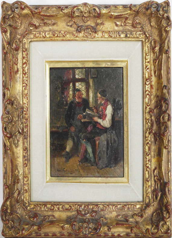 Hugo Kauffmann - Unterhaltung in der Stube - Frame image