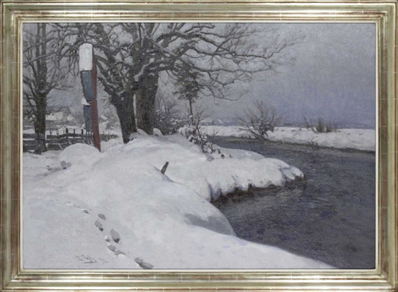 Otto Strützel - Dachauer Wintertag - Frame image