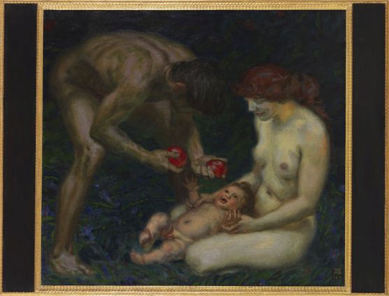 Franz von Stuck - Adam und Eva (Die Familie) - Frame image