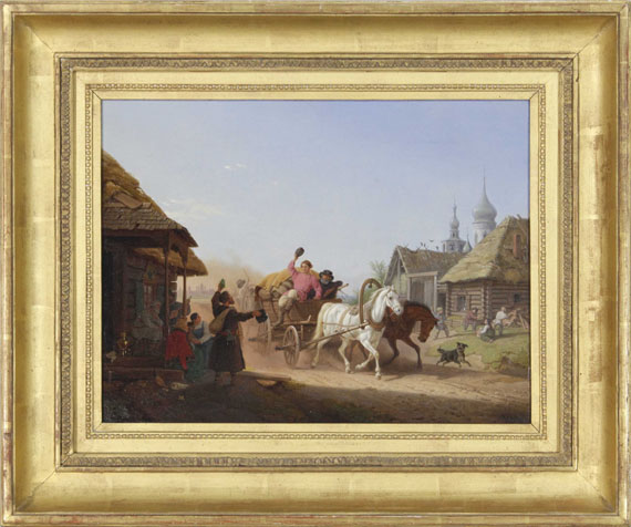 Peter von Hess - Russische Dorfschänke - Frame image