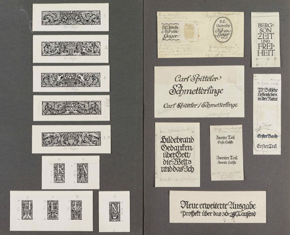 Walter Tiemann - Ca. 200 eigenhändige Entwürfe, auf 46 Bll.