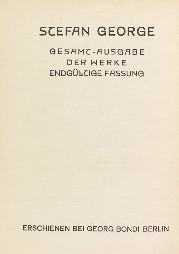 Stefan George - Werke, 15 Bände