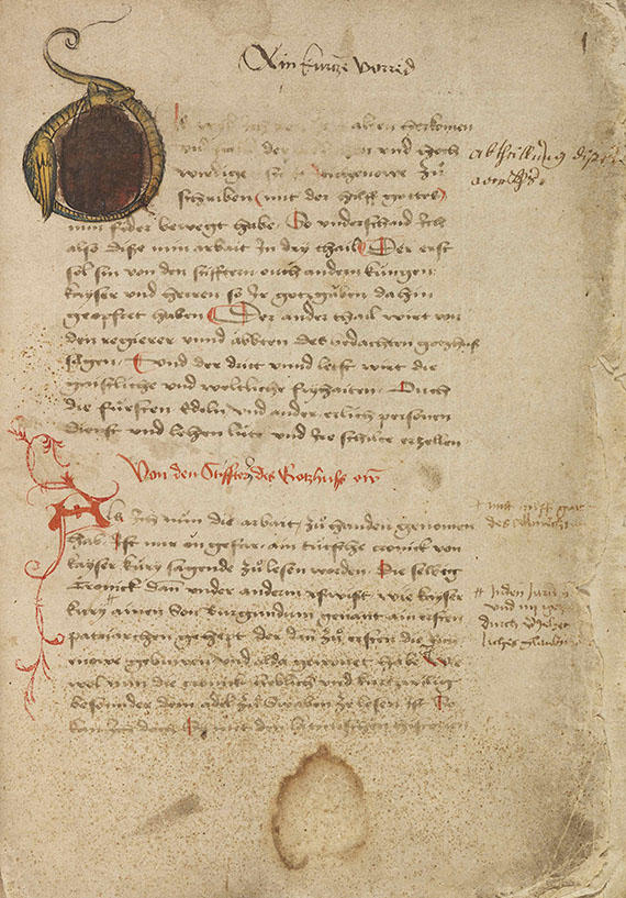  Manuskripte - Chronik von Reichenau. Handschrift 16. Jahrhundert - 