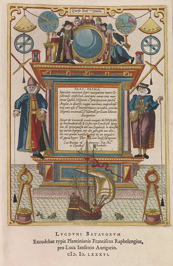 Lucas Janszoon Waghenaer - Speculum nauticum super navigatione maris, 2 Teile in 1 Band - 