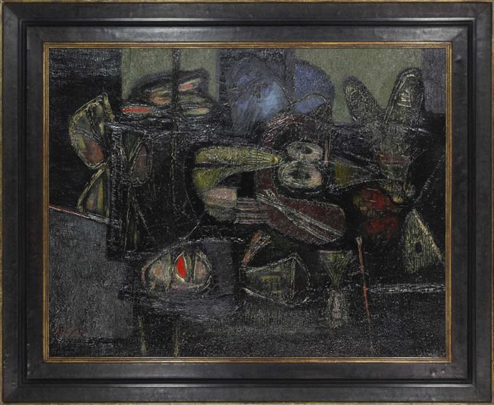 Jankel Adler - Old man looking into a room - Frame image