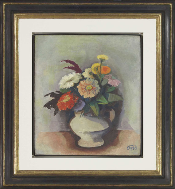 Karl Hofer - Zinnienstrauß in Vase - Frame image