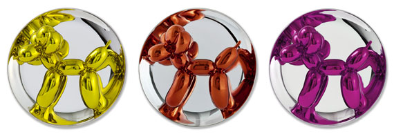 Jeff Koons - Balloon Dogs. Balloon Dog (Yellow). Balloon Dog (Orange). Balloon Dog (Magenta)