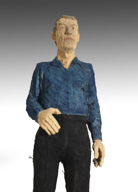 Stephan Balkenhol - Mann mit blauem Hemd