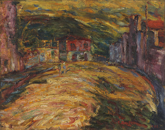 Emil Nolde - Schauspielerin (recto) / Piazza S. Domenico II, Taormina (verso) - 