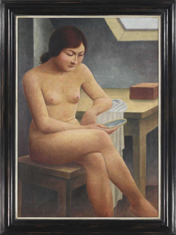 Georg Schrimpf - Mädchen mit Spiegel - Frame image