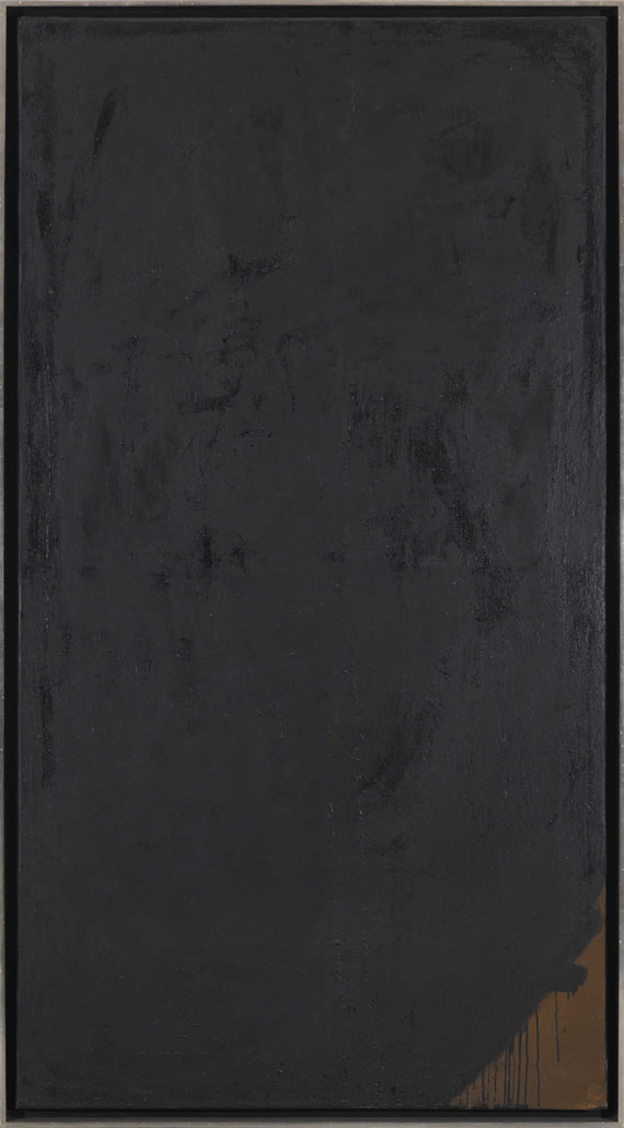 Arnulf Rainer - Schwarze Übermalung auf Braun - Frame image