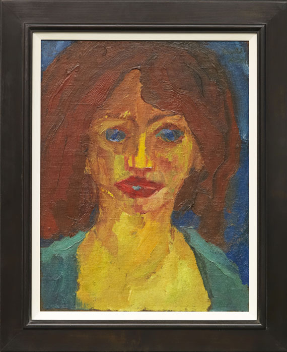 Emil Nolde - Schauspielerin (recto) / Piazza S. Domenico II, Taormina (verso) - Frame image