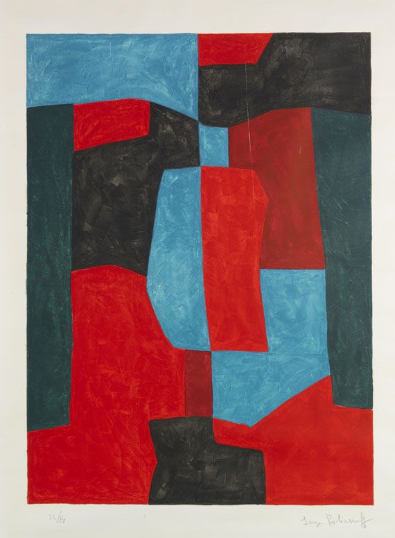 Serge Poliakoff - Composition rouge, verte et bleue