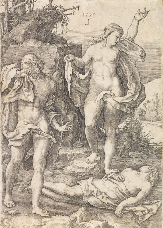 Lucas van Leyden - Kain erschlägt Abel - Adam und Eva beweinen den toten Abel + 3 weitere Werke