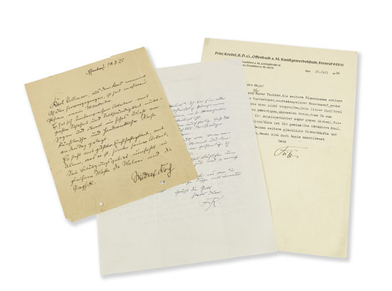 Rudolf Koch - Slg. v. diversen Büchern, Kleinschriften, Korrespondenz u. 1 Deutschlandkarte - 
