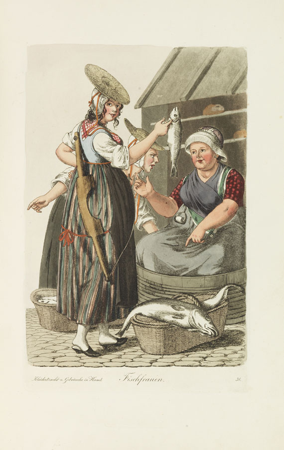 Christoffer Suhr - Spanische National-Trachten. - Vorgeb.: Hamburgische Trachten - 