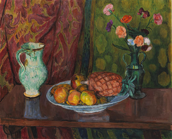 Hans Purrmann - Stillleben mit Früchten und Krug