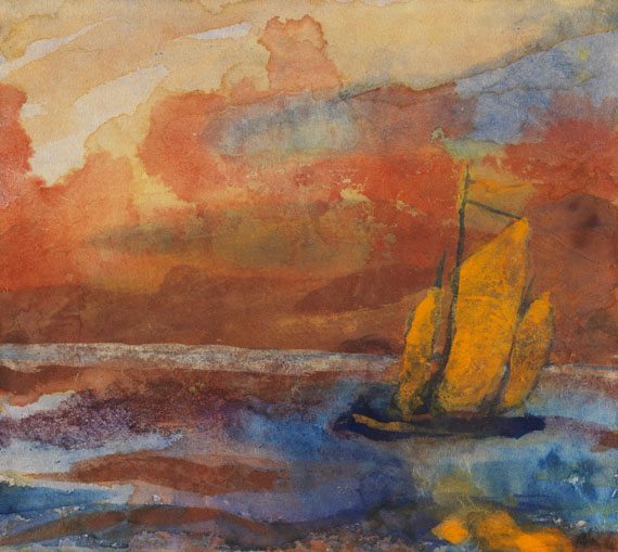 Emil Nolde - Segelschiff am Abend