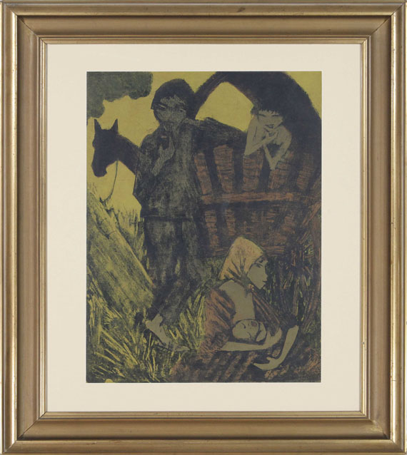 Otto Mueller - Zigeunerfamilie am Planwagen - Frame image