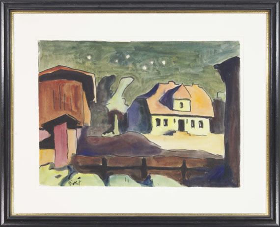 Karl Schmidt-Rottluff - Gutshof im Mondlicht - Frame image