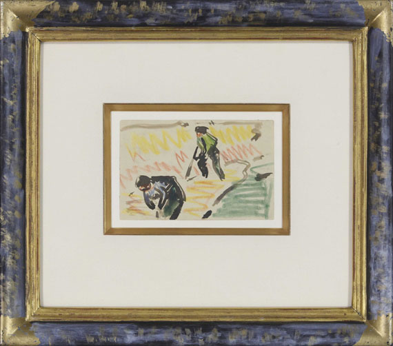 Karl Schmidt-Rottluff - Bei der Erntearbeit (Bauern auf dem Feld - Schnitter) - Frame image