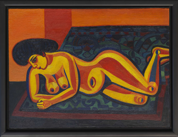 Josef Scharl - Liegender Akt I (Exotic Nude) - Frame image
