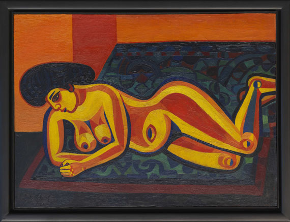 Josef Scharl - Liegender Akt I (Exotic Nude) - Frame image