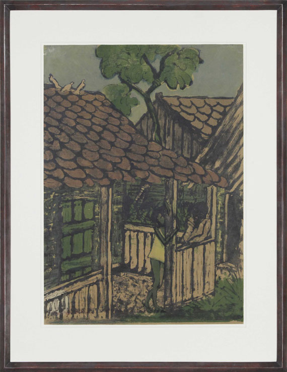 Otto Mueller - Zwei Zigeunerkinder vor der Hütte - Frame image