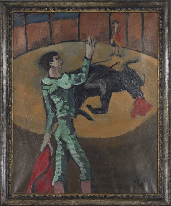 Helmut Kolle gen. vom Hügel - Arena mit Stierkämpfer und sterbendem Stier (Tauromachie III) - Frame image