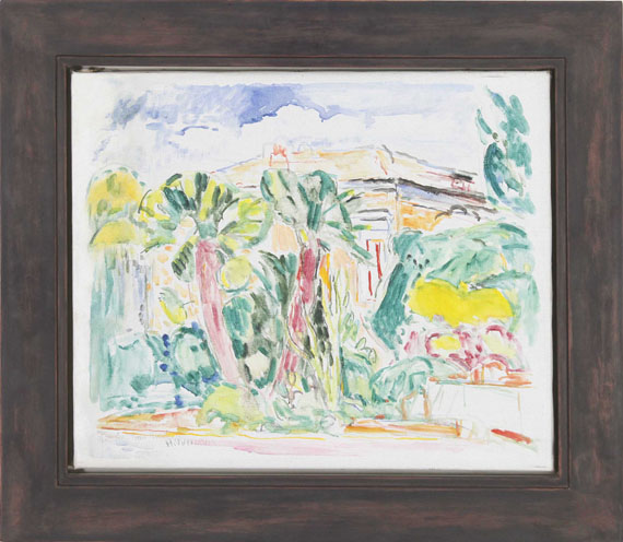 Hans Purrmann - Palmen vor Villa in Sorrent - Frame image