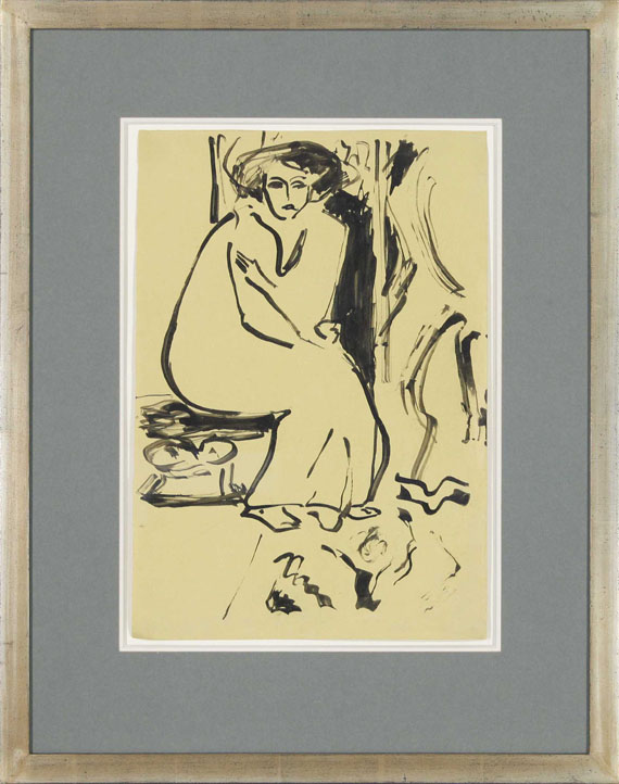 Ernst Ludwig Kirchner - Sitzende in langem Kleid - Frame image