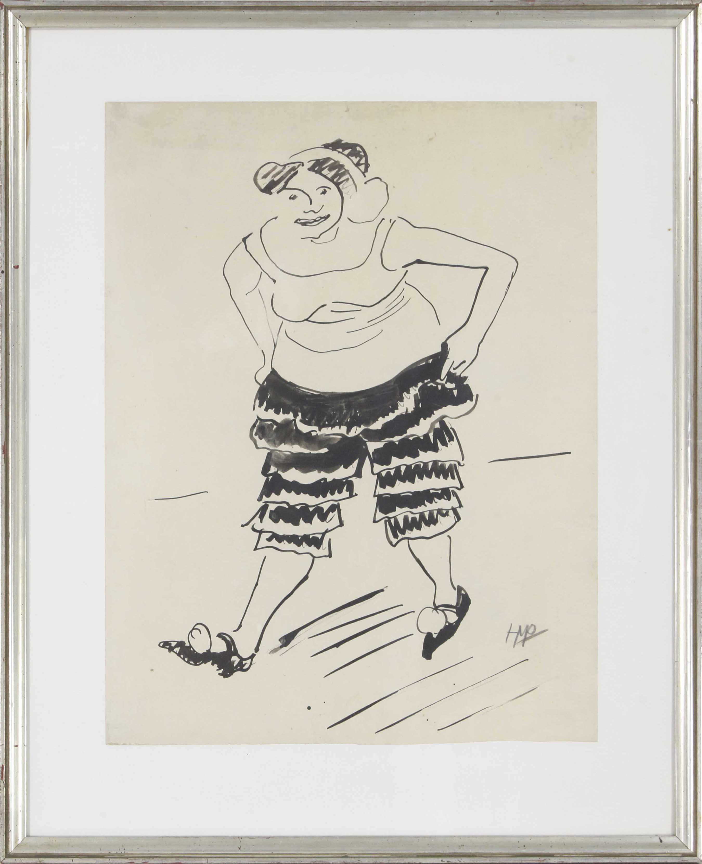Hermann Max Pechstein - Tänzerin in schwarzer Hose - Frame image