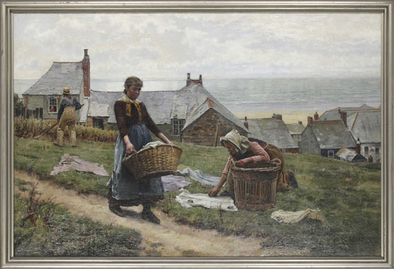 William Henry Bartlett - A bad wind for fish, but a good one for drying - Frame image