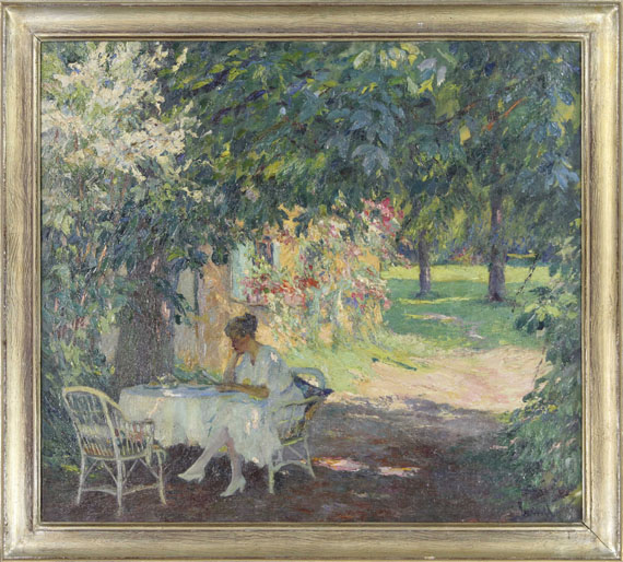 Edward Cucuel - Sommer im Garten der Künstlervilla am Starnberger See - Frame image
