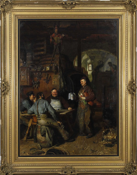 Eduard von Grützner - In der Klosterschäfflerei - Frame image