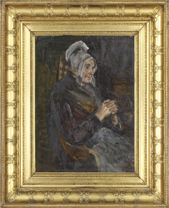 Max Liebermann - Holländerin mit weißer Haube - Frame image