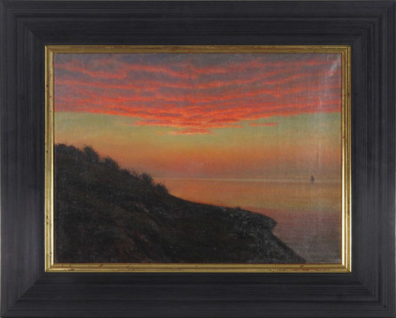 Albert Edvard Wang - Abendstimmung an der dänischen Küste - Frame image