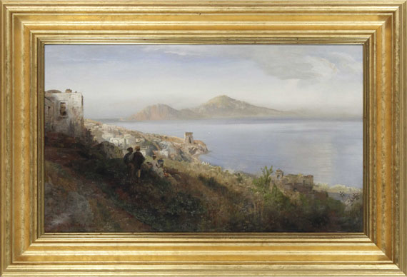 Oswald Achenbach - Malerin mit Blick auf Capri - Frame image