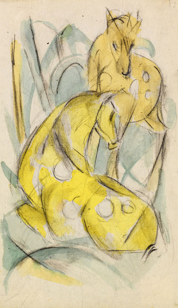 Zwei gelbe Tiere..., 1912