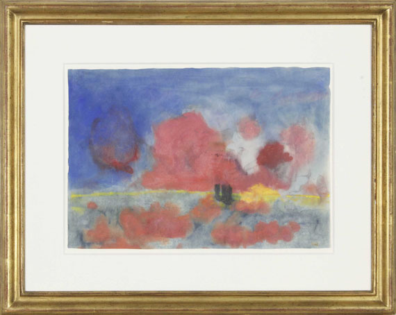 Nolde - Meer mit roten Wolken und dunklen Seglern