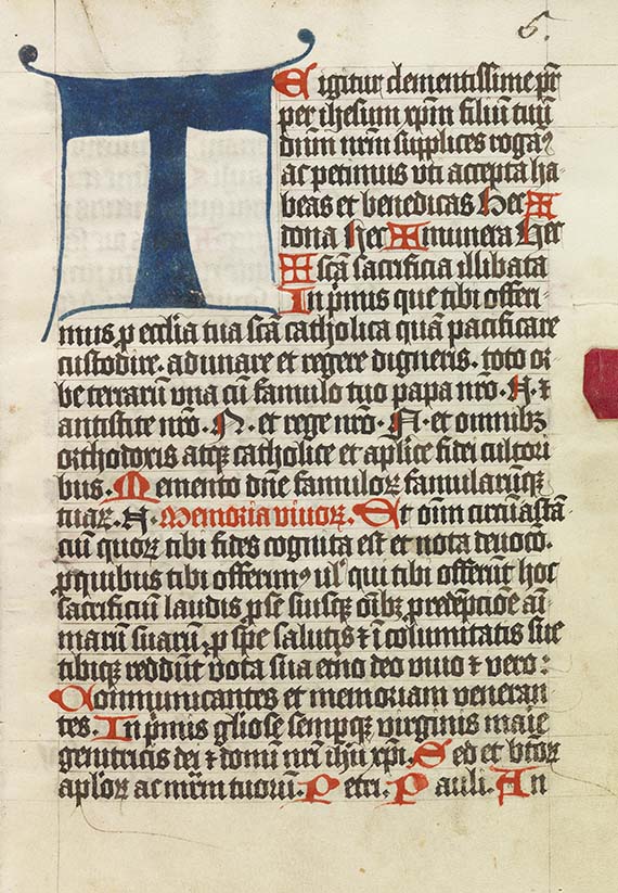  Manuskripte - Missale. Lateinische Pergamenthandschrift - 