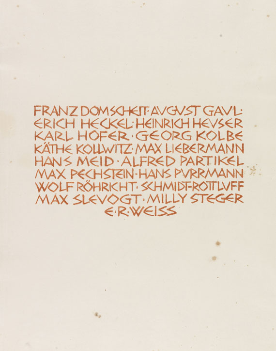   - Freie Secession Berlin, Siebzehn Steinzeichnungen - 