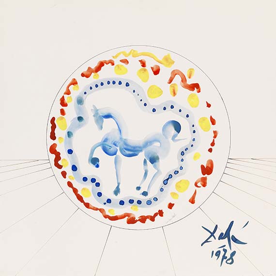 Salvador Dalí - Cheval, pour un projet d'assiette ou plat